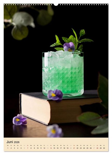 Produktbild: Cocktails mit Blumen und Pflanzen (Wandkalender 2026 DIN A2 hoch), CALVENDO Monatskalender