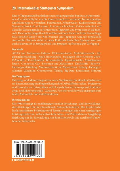 Produktbild: 20. Internationales Stuttgarter Symposium