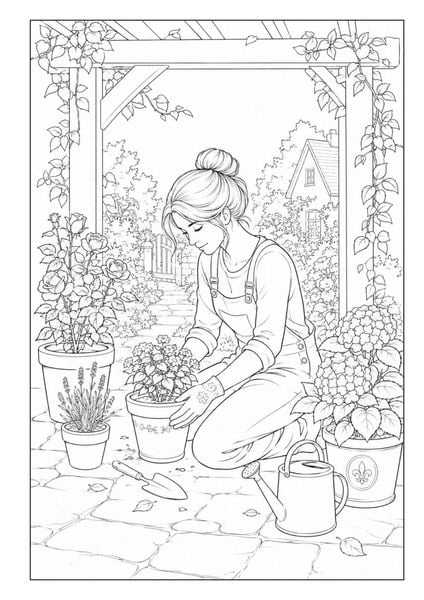 Produktbild: Garten Malbuch f&uuml;r Erwachsene &ndash; 50 Ausmalbilder zur Entspannung
