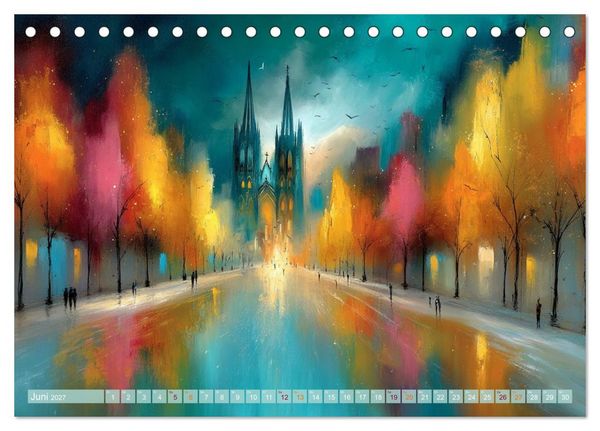 Produktbild: Visionen aus Linie und Raum (Tischkalender 2027 DIN A5 quer), CALVENDO Monatskalender