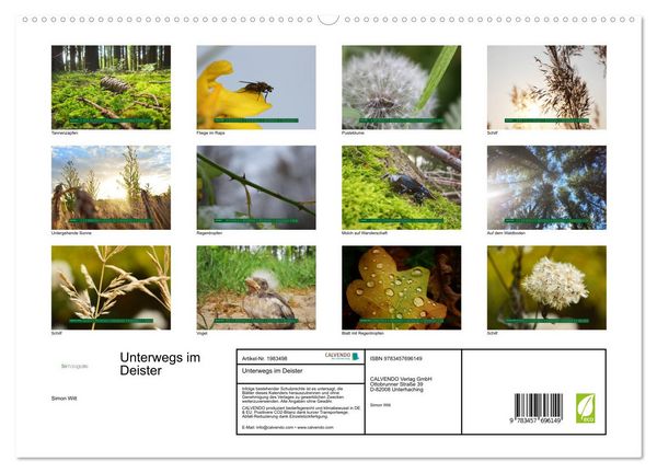 Produktbild: Unterwegs im Deister (hochwertiger Premium Wandkalender 2026 DIN A2 quer), Kunstdruck in Hochglanz