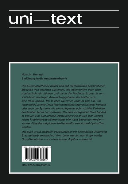 Produktbild: Einf&uuml;hrung in die Automatentheorie