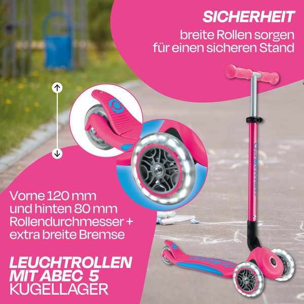 Produktbild: GLOBBER PRIMO FOLDABLE PLUS LIGHTS pink-