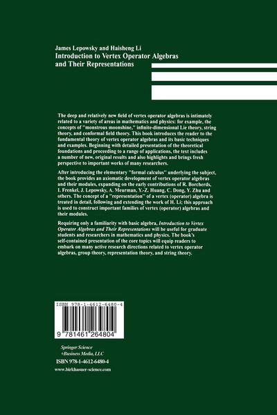 Produktbild: Introduction to Vertex Operator Algebras and Their Representations