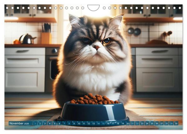Produktbild: Katzenlaunen - Durch das Jahr mit Fluff und Grummeln (Wandkalender 2026 DIN A4 quer), CALVENDO Monatskalender