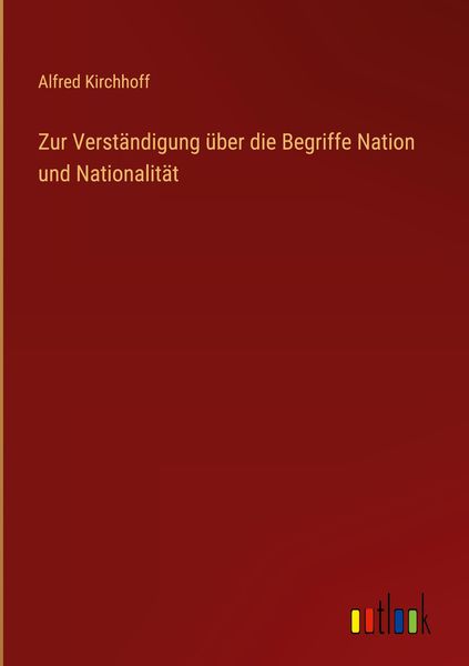 Produktbild: Zur Verst&auml;ndigung &uuml;ber die Begriffe Nation und Nationalit&auml;t