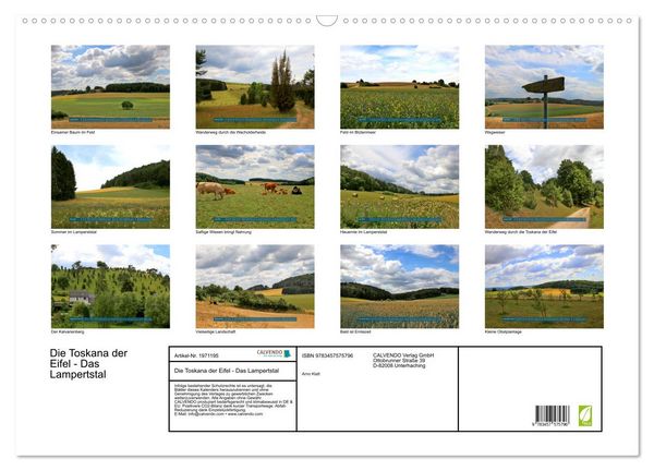 Produktbild: Die Toskana der Eifel - Das Lampertstal (Wandkalender 2026 DIN A2 quer), CALVENDO Monatskalender