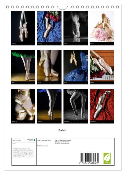 Produktbild: Ballett (Wandkalender 2026 DIN A4 hoch), CALVENDO Monatskalender