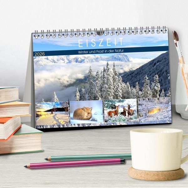 Produktbild: Eiszeit. Winter und Frost in der Natur (Tischkalender 2026 DIN A5 quer), CALVENDO Monatskalender