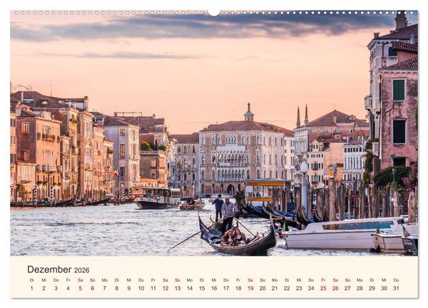Produktbild: Venedig bei Tag und Nacht (hochwertiger Premium Wandkalender 2026 DIN A2 quer), Kunstdruck in Hochglanz