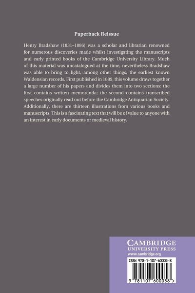 Produktbild: Collected Papers of Henry Bradshaw