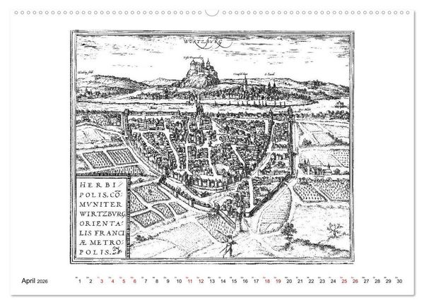Produktbild: W&uuml;rzburg in alten Bildern (Wandkalender 2026 DIN A2 quer), CALVENDO Monatskalender
