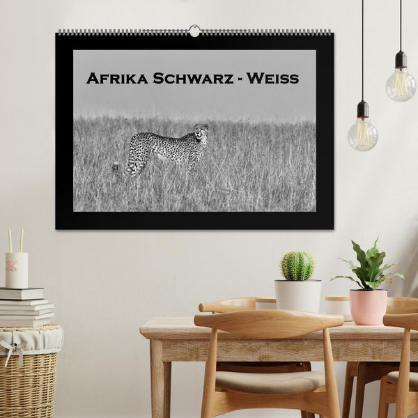 Produktbild: Afrika Schwarz - Weiss (Wandkalender 2026 DIN A2 quer), CALVENDO Monatskalender