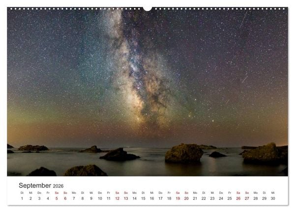 Produktbild: Nachthimmel - Unfassbare Fotografien der Sterne. (Wandkalender 2026 DIN A2 quer), CALVENDO Monatskalender