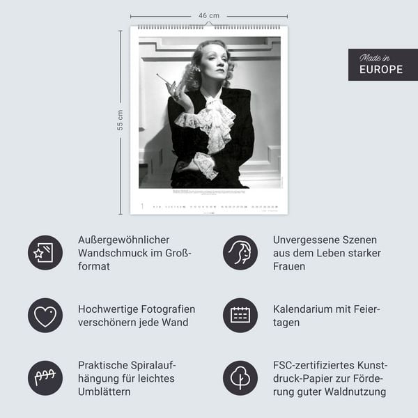 Produktbild: Unvergessliche Ikonen Kalender 2027 - Frauen mit Stil