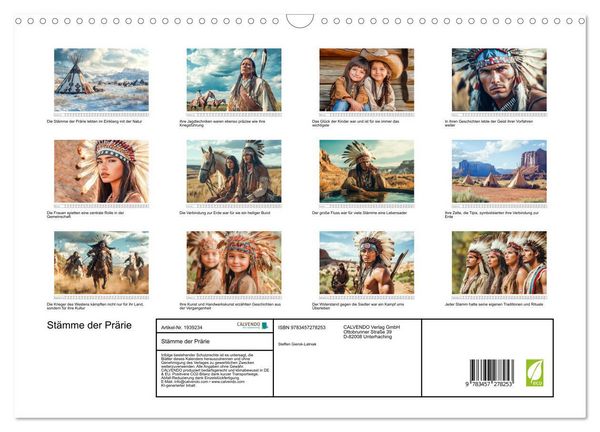 Produktbild: St&auml;mme der Pr&auml;rie (Wandkalender 2026 DIN A3 quer), CALVENDO Monatskalender