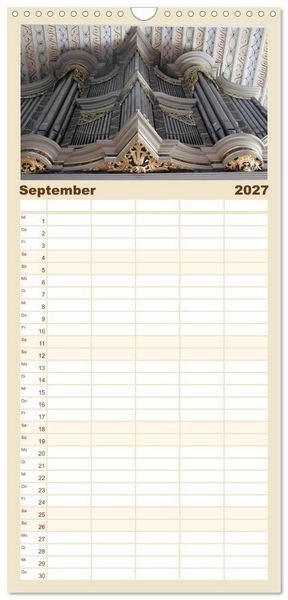 Produktbild: Familienplaner 2027 - Fantastische Welt der Orgeln mit 5 Spalten (Wandkalender, 21 x 45 cm) CALVENDO