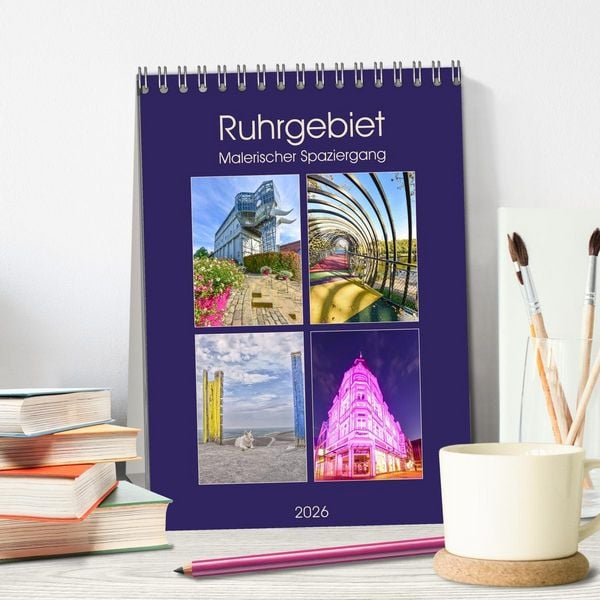 Produktbild: Ruhrgebiet - Malerischer Spaziergang (Tischkalender 2026 DIN A5 hoch), CALVENDO Monatskalender