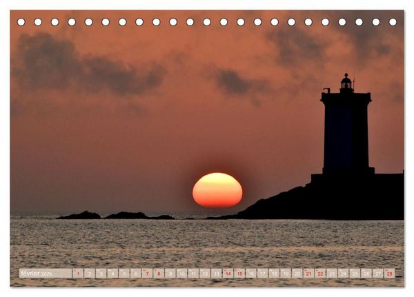 Produktbild: Couchers de soleil sur Kermorvan (Calendrier de bureau 2026 DIN A5 vertical), CALVENDO calendrier mensuel