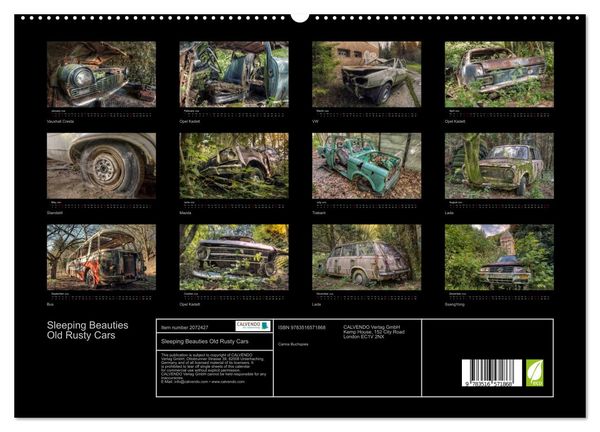 Produktbild: Sleeping Beauties Old Rusty Cars (High Quality Premium Wall Calendar 2026 DIN A2 landscape),CALVENDO 12 Month Wall Calendar