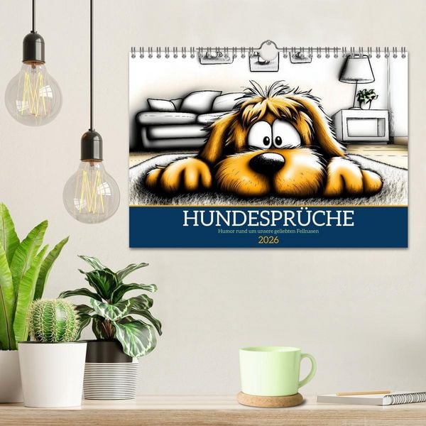 Produktbild: Hundespr&uuml;che (Wandkalender 2026 DIN A4 quer), CALVENDO Monatskalender