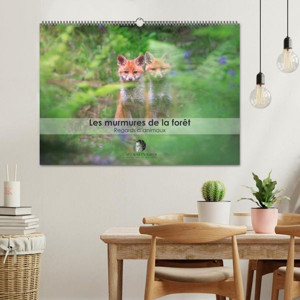 Produktbild: Les murmures de la for&ecirc;t - Regards d'animaux (Calendrier mural 2027 DIN A2 vertical), CALVENDO calendrier mensuel