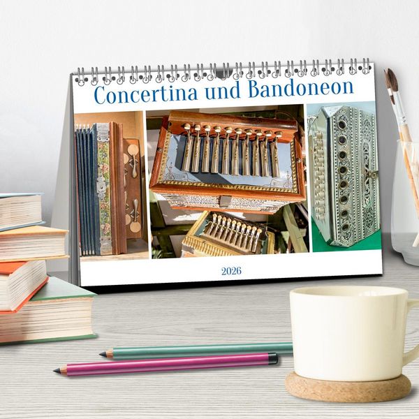 Produktbild: Concertina und Bandoneon (Tischkalender 2026 DIN A5 quer), CALVENDO Monatskalender