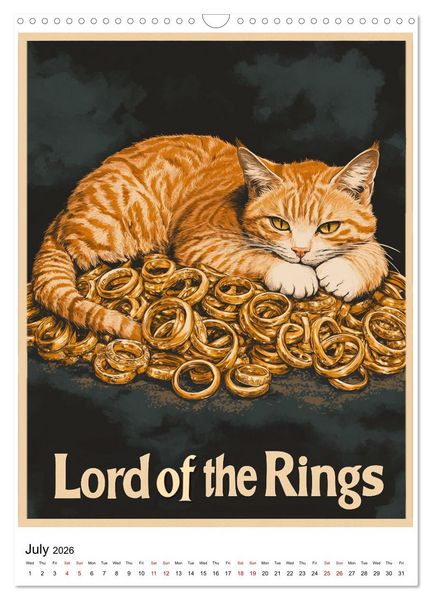 Produktbild: If Movies where full of Cats (Wall Calendar 2026 DIN A3 portrait), CALVENDO 12 Month Wall Calendar