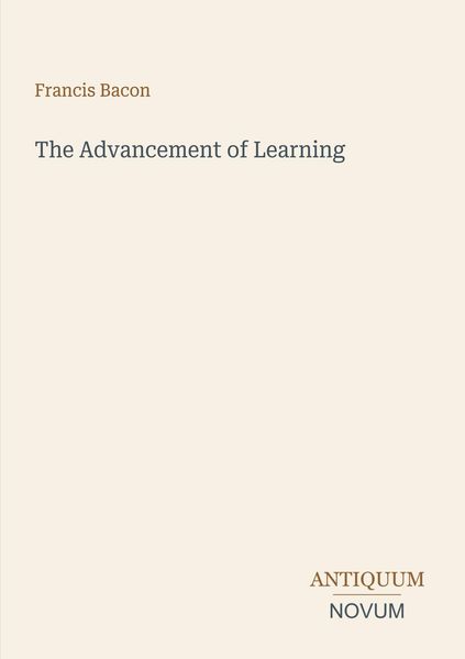 Produktbild: The Advancement of Learning