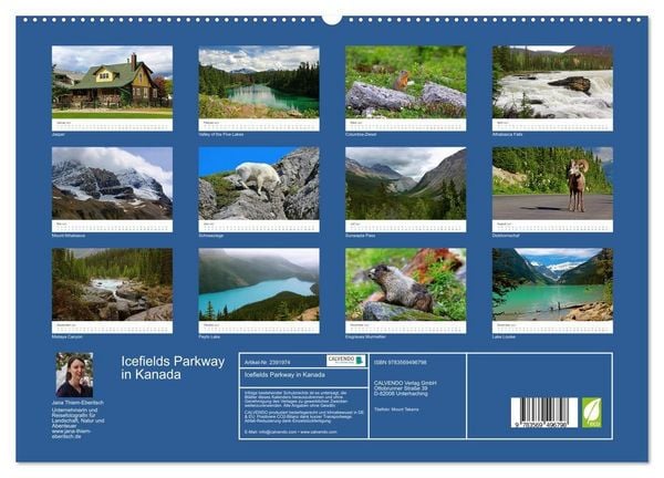 Produktbild: Icefields Parkway in Kanada (Wandkalender 2027 DIN A2 quer), CALVENDO Monatskalender