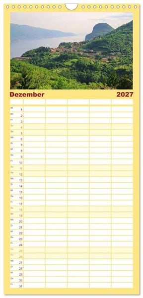 Produktbild: Familienplaner 2027 - Gardasee mit 5 Spalten (Wandkalender, 21 x 45 cm) CALVENDO
