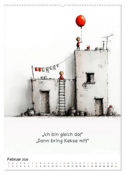 Produktbild: Kindlich. Komisch. Klar. (hochwertiger Premium Wandkalender 2026 DIN A2 hoch), Kunstdruck in Hochglanz