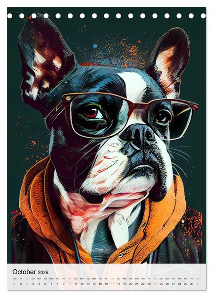 Produktbild: Hipster Dogs (Desk Calendar 2026 DIN A5 portrait), CALVENDO 12 Month DeskCalendar