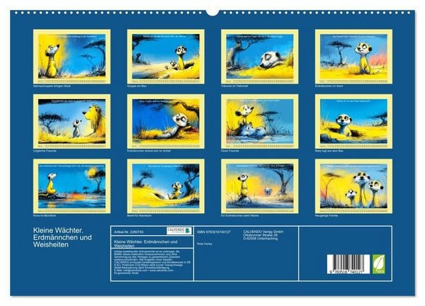 Produktbild: Kleine W&auml;chter. Erdm&auml;nnchen und Weisheiten (hochwertiger Premium Wandkalender 2026 DIN A2 quer), Kunstdruck in Hochglanz