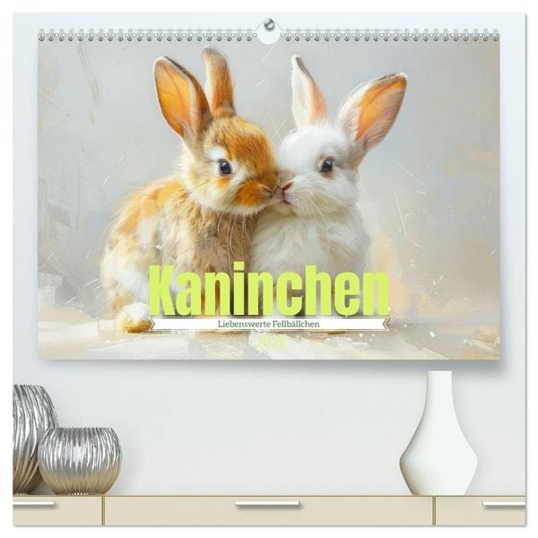 Produktbild: Kaninchen - Liebenswerte Fellb&auml;llchen (hochwertiger Premium Wandkalender 2026 DIN A2 quer), Kunstdruck in Hochglanz