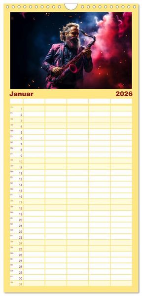 Produktbild: Familienplaner 2026 - Konzert der Farben mit 5 Spalten (Wandkalender, 21 x 45 cm) CALVENDO