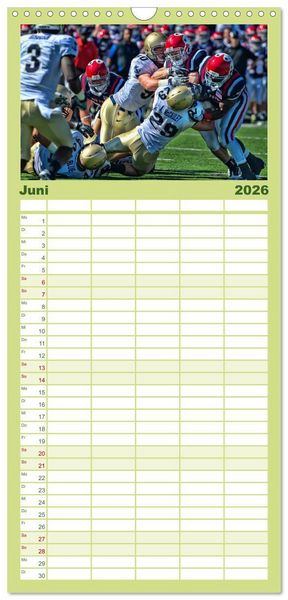 Produktbild: Familienplaner 2026 - American Football - athletisch und riskant mit 5 Spalten (Wandkalender, 21 x 45 cm) CALVENDO