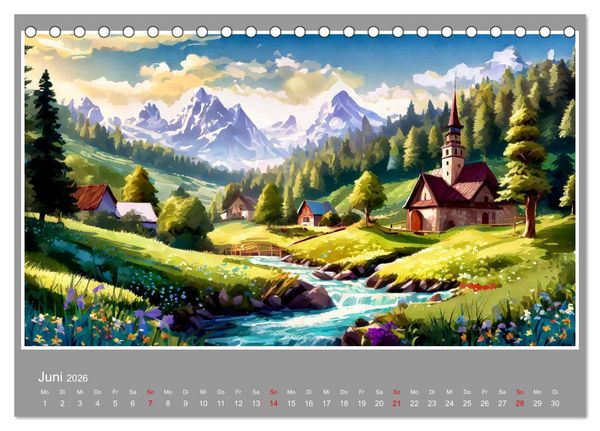 Produktbild: Landschaften im Jahreskreis (Tischkalender 2026 DIN A5 quer), CALVENDO Monatskalender