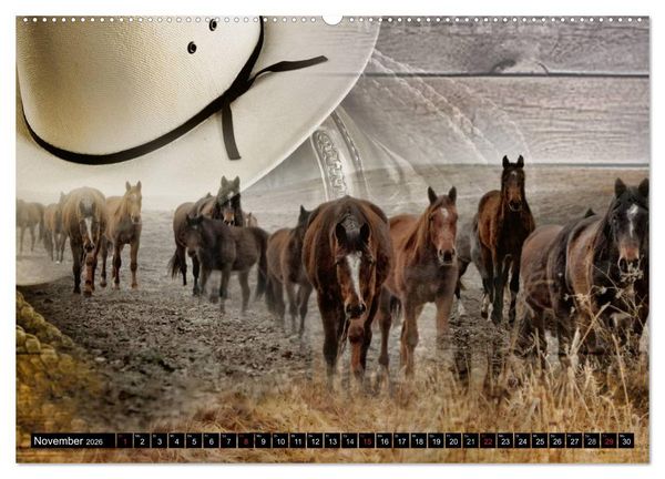 Produktbild: Western und Pferde (hochwertiger Premium Wandkalender 2026 DIN A2 quer), Kunstdruck in Hochglanz