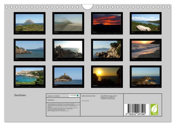 Produktbild: Sardinien (Wandkalender 2026 DIN A4 quer), CALVENDO Monatskalender