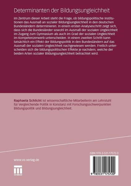 Produktbild: Determinanten der Bildungsungleichheit