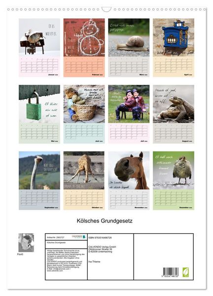 Produktbild: K&ouml;lsches Grundgesetz (Wandkalender 2026 DIN A2 hoch), CALVENDO Monatskalender