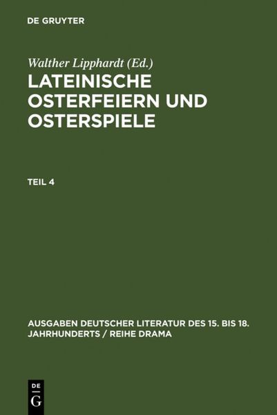 Produktbild: Lateinische Osterfeiern und Osterspiele IV