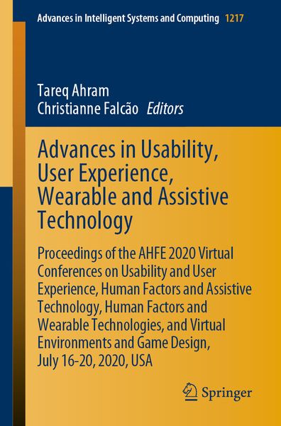 Produktbild: Advances in Usability, User Experience, Wearable and Assistive Technology