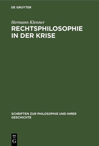 Produktbild: Rechtsphilosophie in der Krise