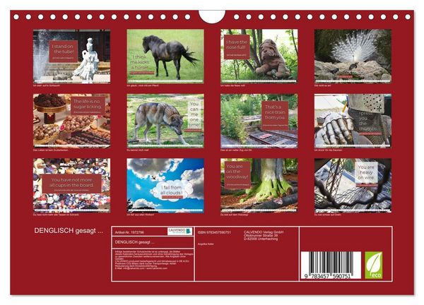 Produktbild: DENGLISCH gesagt ... (Wandkalender 2026 DIN A4 quer), CALVENDO Monatskalender