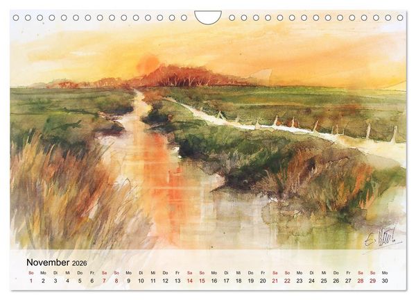 Produktbild: Aquarell auf Reisen - mit Eckard Funck (Wandkalender 2026 DIN A4 quer), CALVENDO Monatskalender