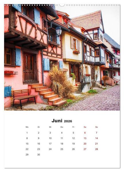 Produktbild: Eguisheim - Postkartenidylle (Wandkalender 2026 DIN A2 hoch), CALVENDO Monatskalender