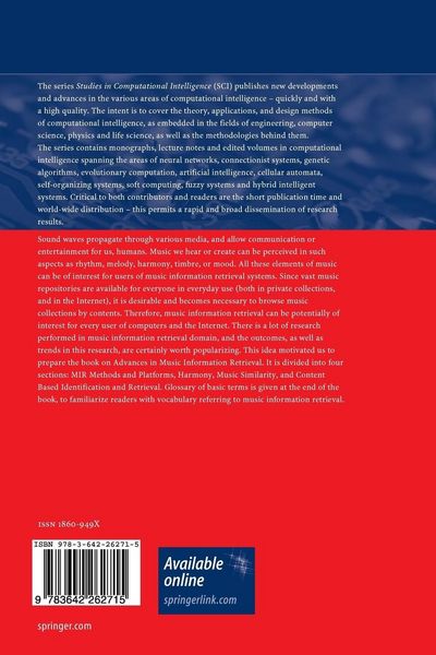 Produktbild: Advances in Music Information Retrieval