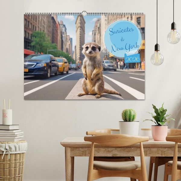 Produktbild: Suricates &agrave; New York (Calendrier mural 2026 DIN A2 vertical), CALVENDO calendrier mensuel